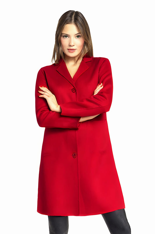 MANTEAU CACHEMIRE DOUBLE FACE RED 8062 RED