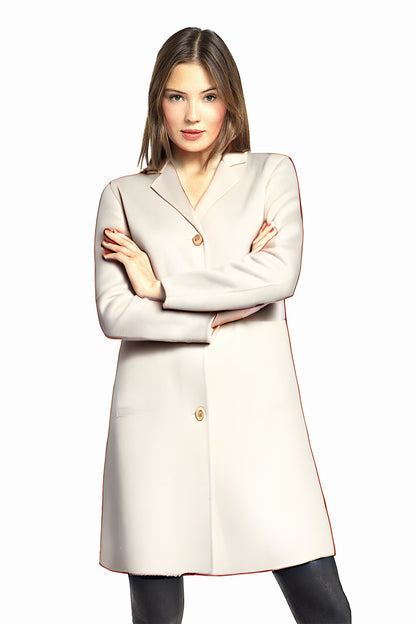 MANTEAU CACHEMIRE DOUBLE FACE WHITE 8001 WHITE