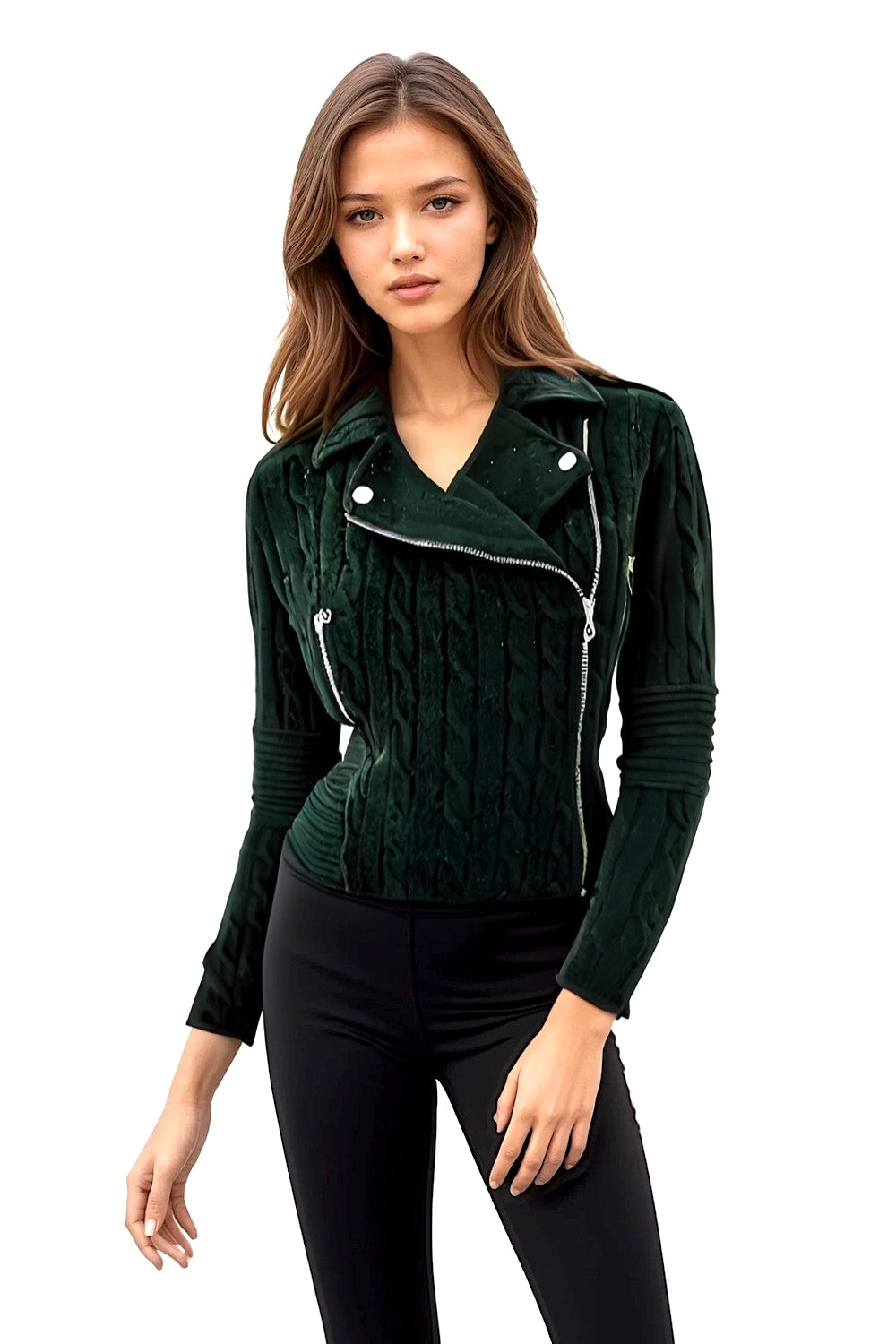 PERFECTO CACHEMIRE À TORSADES DK GREEN 20619 DK GREEN