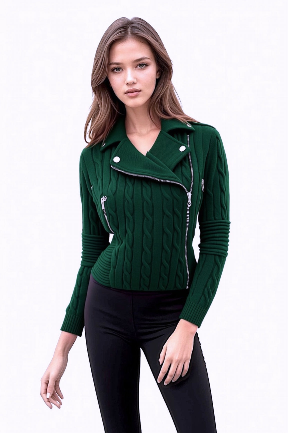 PERFECTO CACHEMIRE À TORSADES DK GREEN 20619 DK GREEN