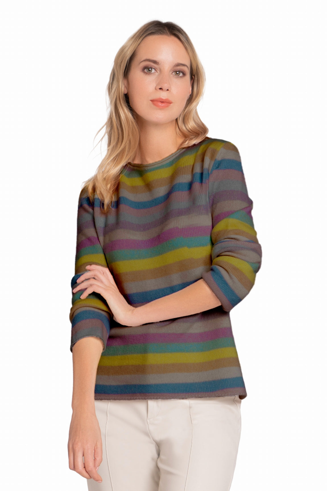 PULL CACHEMIRE À RAYURES BLACK 400002 BLACK