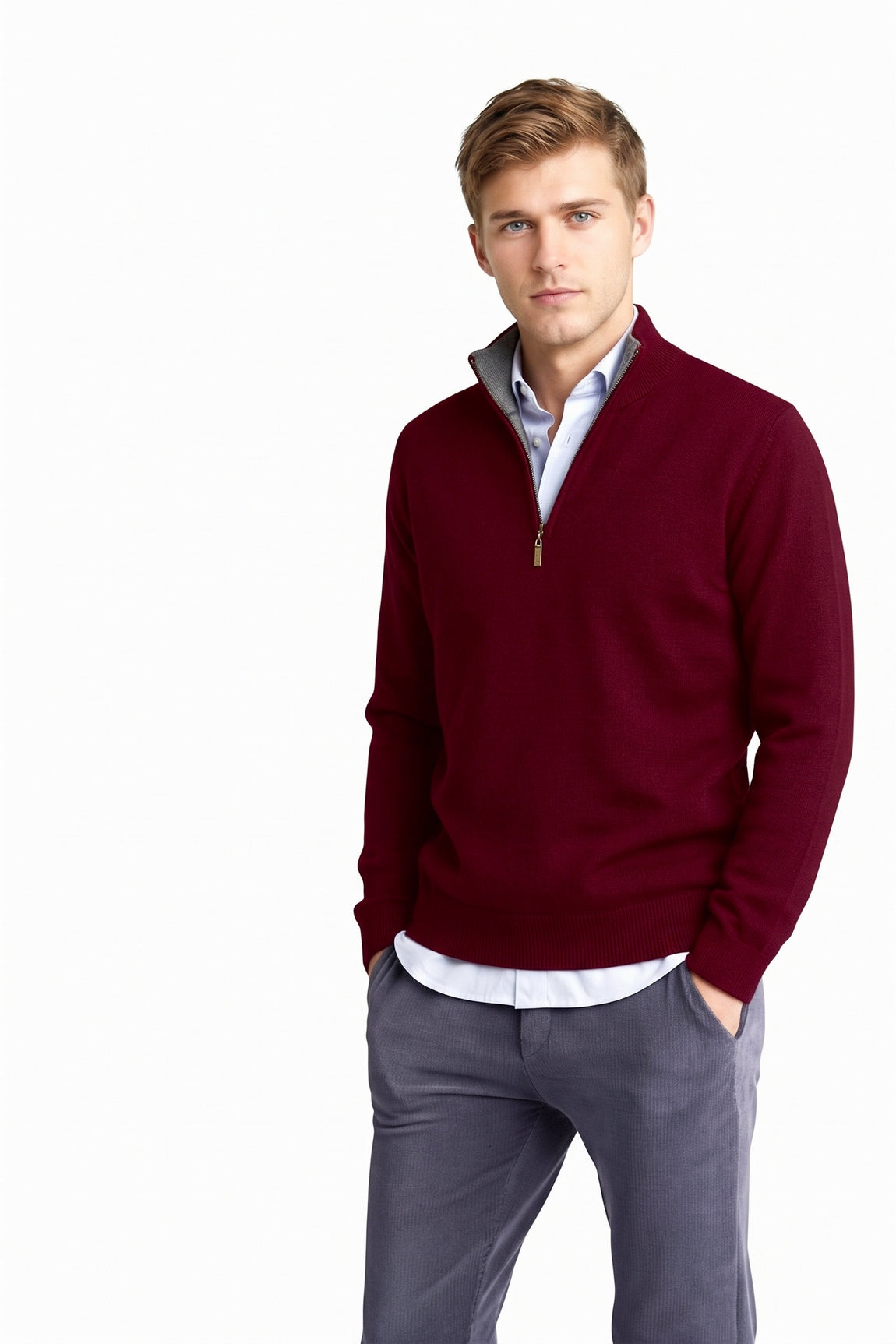 PULL CACHEMIRE COL CAMIONNEUR 25515-M635 EGGPLANT 25515-M635 EGGPLANT