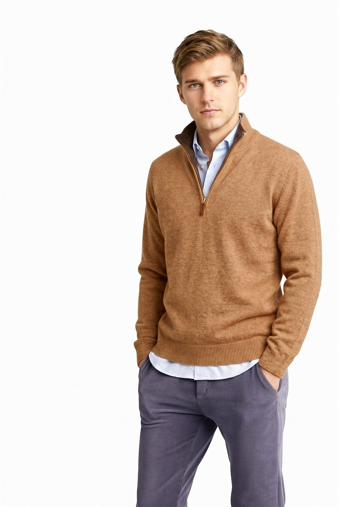 PULL CACHEMIRE COL CAMIONNEUR 400009-20904 CAMEL 400009-20904 CAMEL