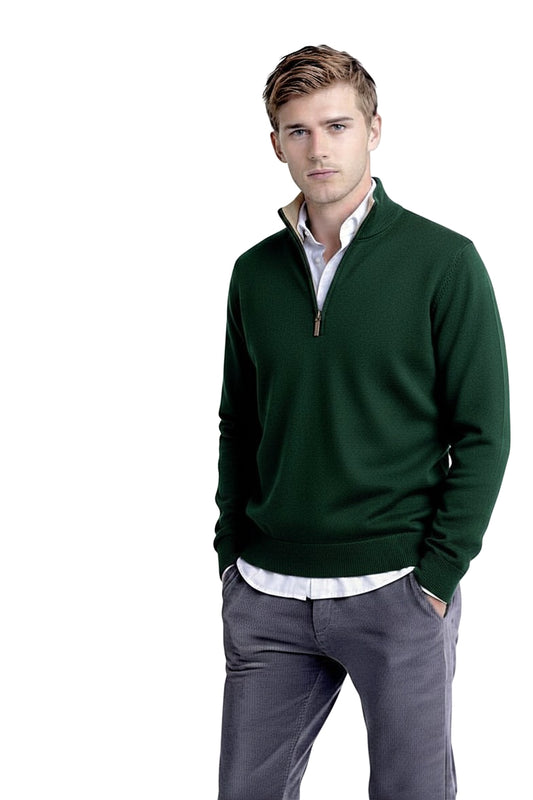 PULL CACHEMIRE COL CAMIONNEUR 51636-22569 DK GREEN 51636-22569 DK GREEN