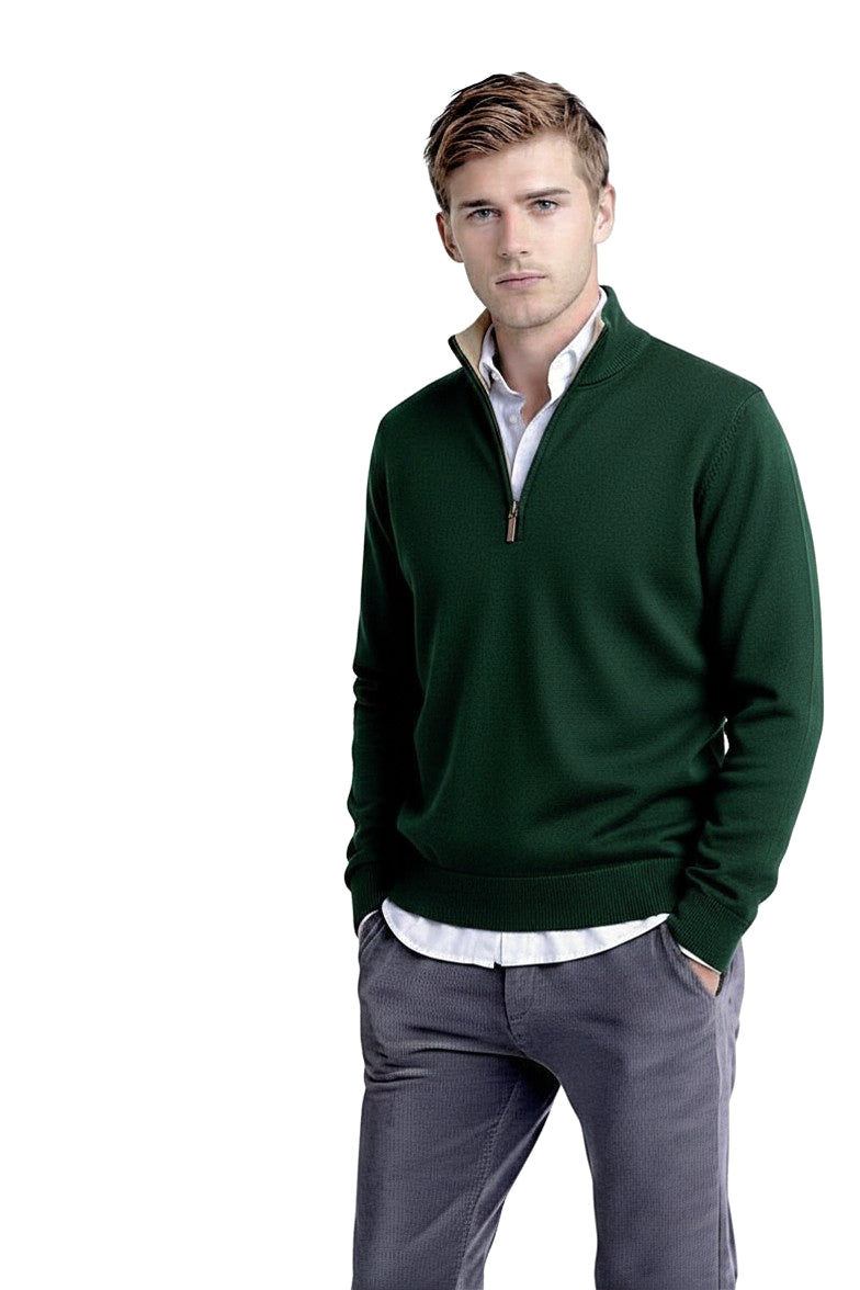 PULL CACHEMIRE COL CAMIONNEUR 51636-22569 DK GREEN 51636-22569 DK GREEN
