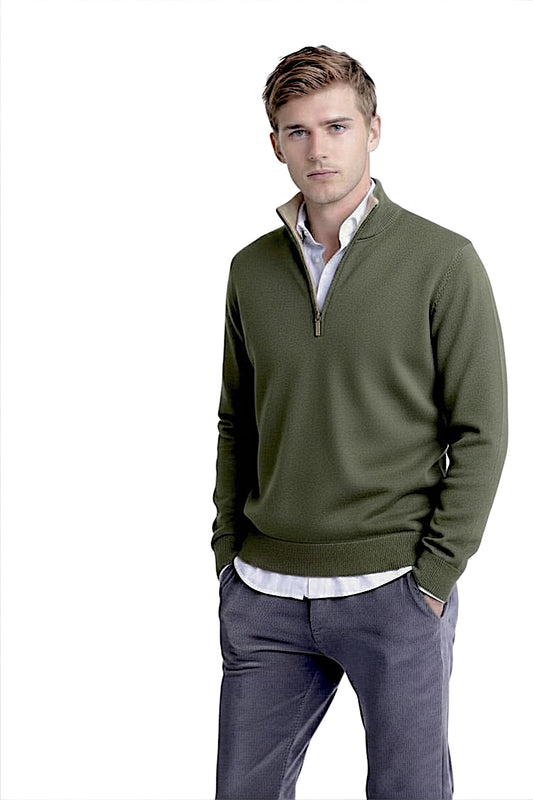 PULL CACHEMIRE COL CAMIONNEUR 52360-1000068 KAKI 52360-1000068 KAKI