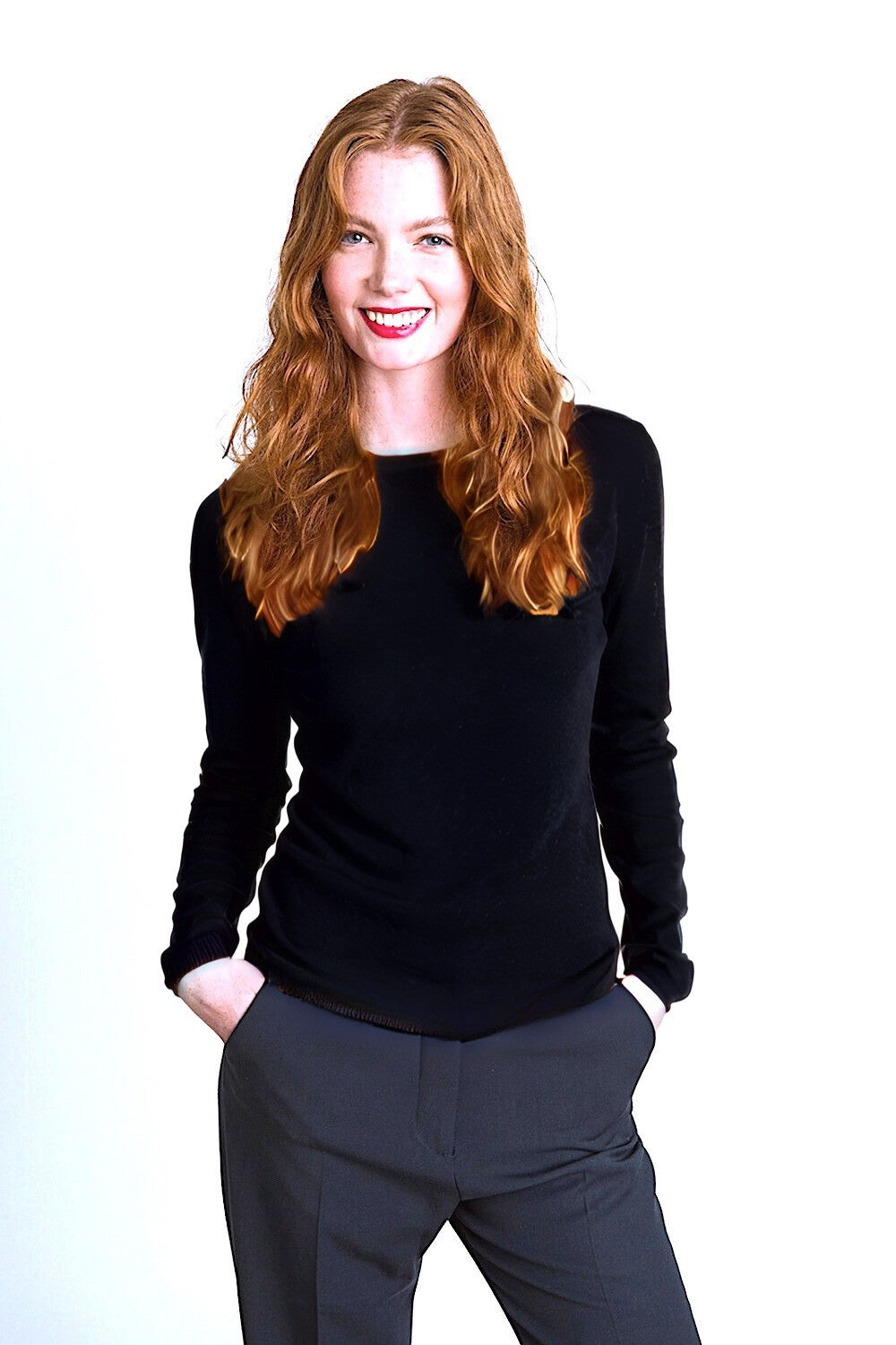 PULL CACHEMIRE COL ROND BLACK 8010 BLACK