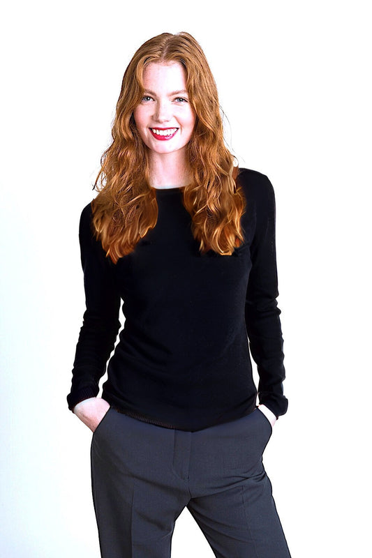 PULL CACHEMIRE COL ROND BLACK 8010 BLACK