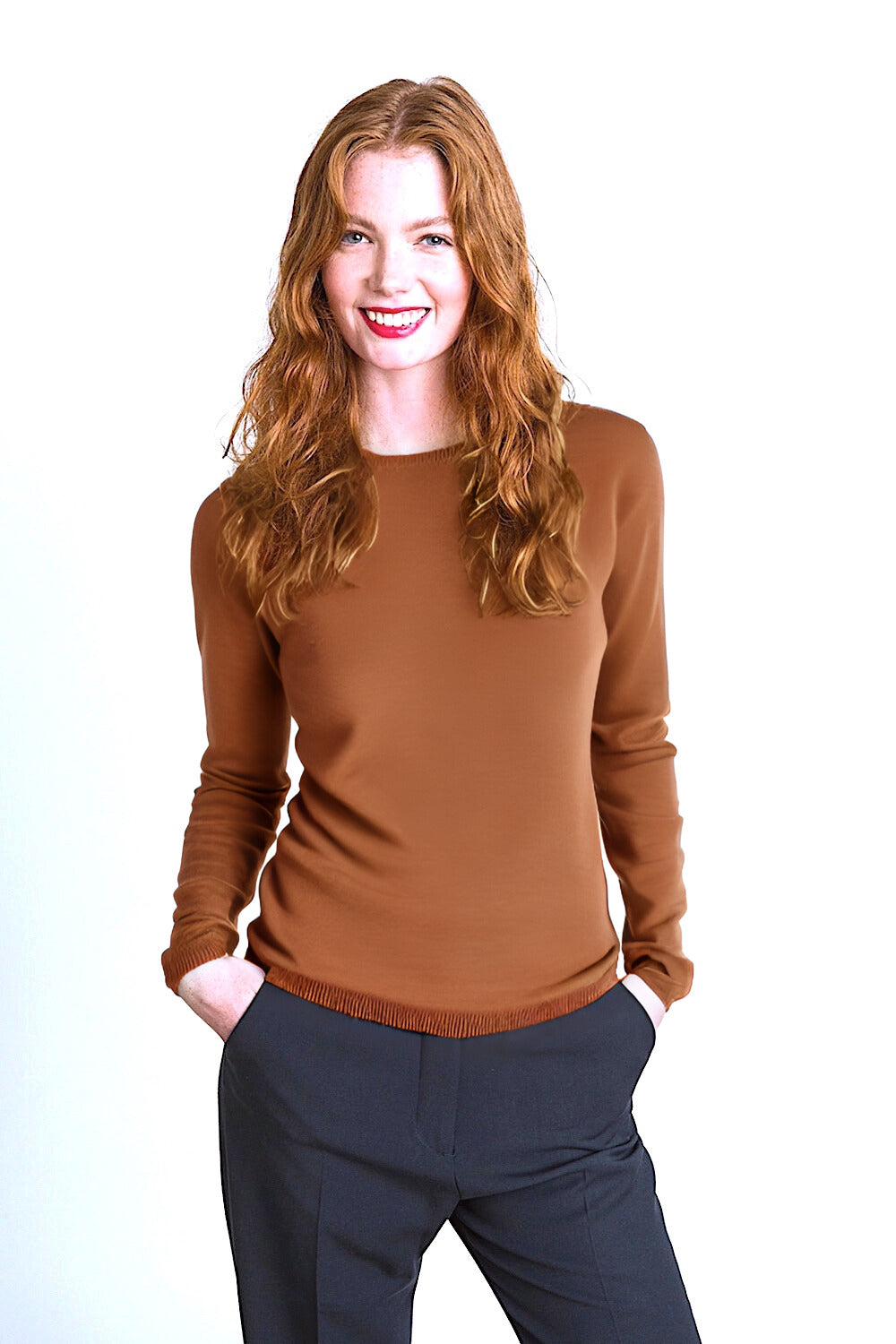 PULL CACHEMIRE COL ROND CAMEL 20902 CAMEL