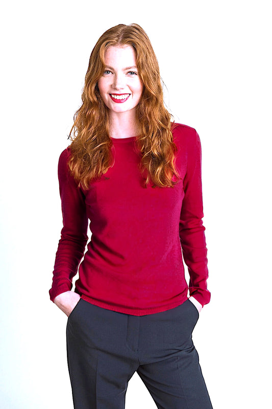 PULL CACHEMIRE COL ROND CRANBERRY 54952 CRANBERRY