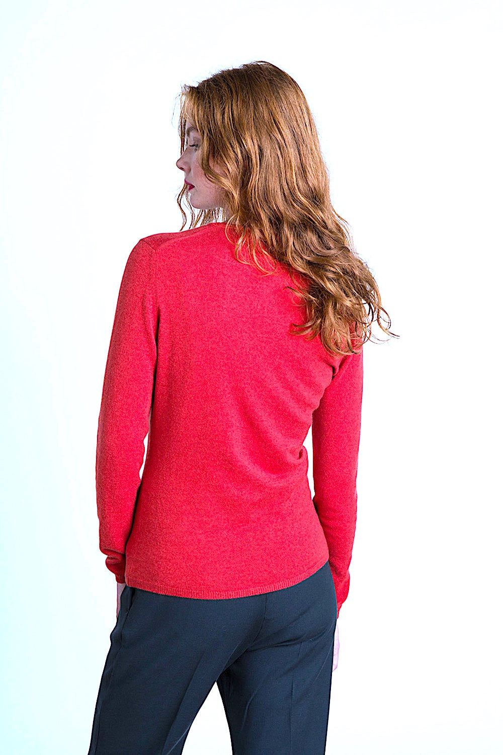 PULL CACHEMIRE COL ROND FUCHSIA
