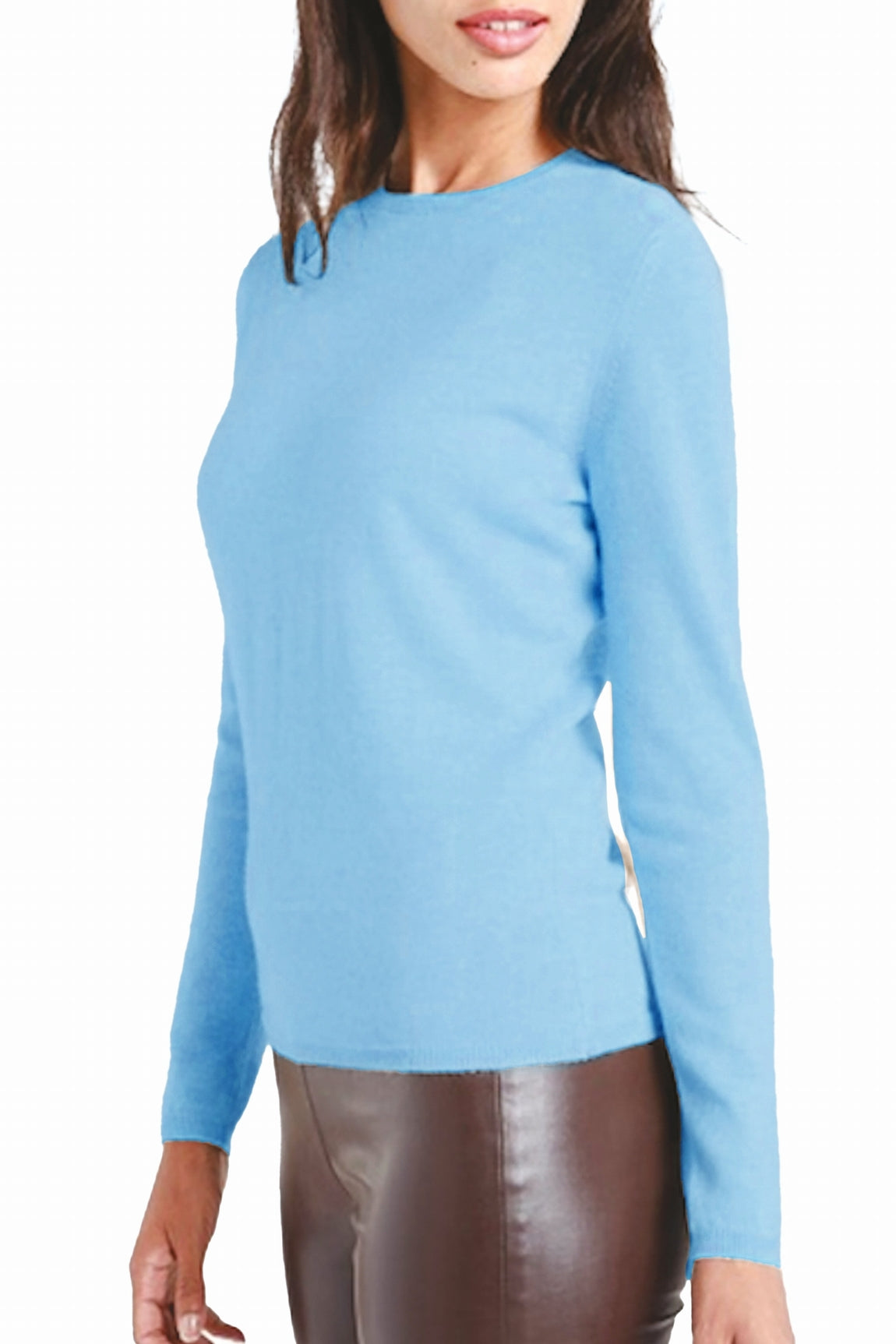 PULL CACHEMIRE COL ROND LT BLUE 22335 LT BLUE