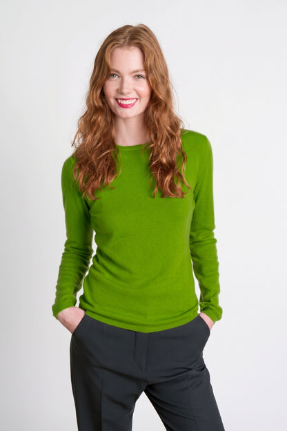PULL CACHEMIRE COL ROND MEADOW GREEN 22350 MEADOW GREEN