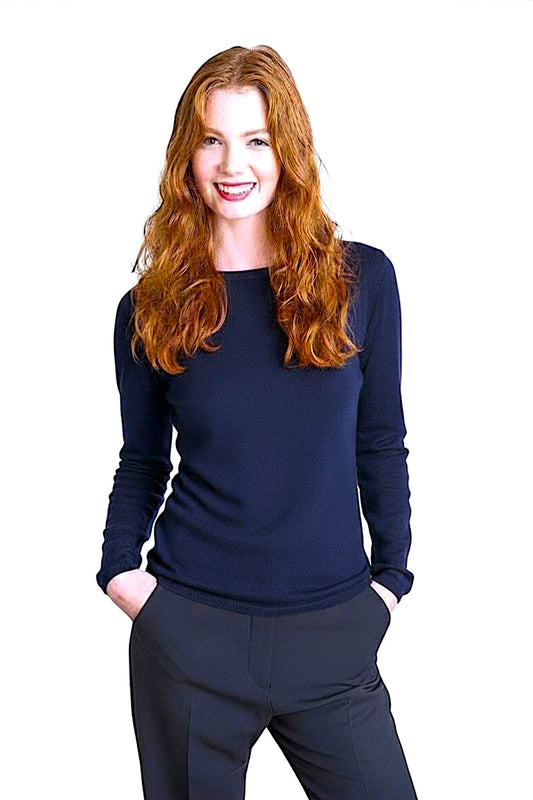 PULL CACHEMIRE COL ROND NAVY 51894 NAVY
