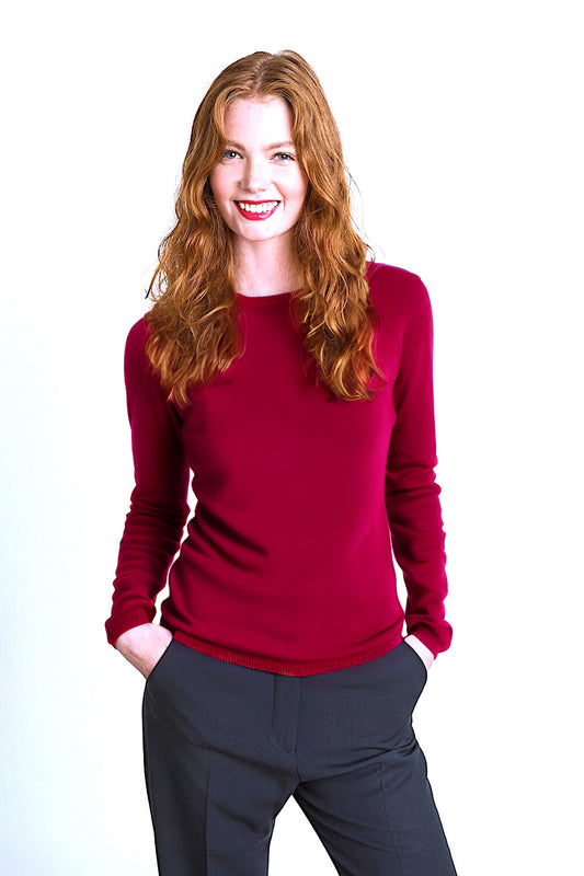 PULL CACHEMIRE COL ROND PLUM 60034 PLUM