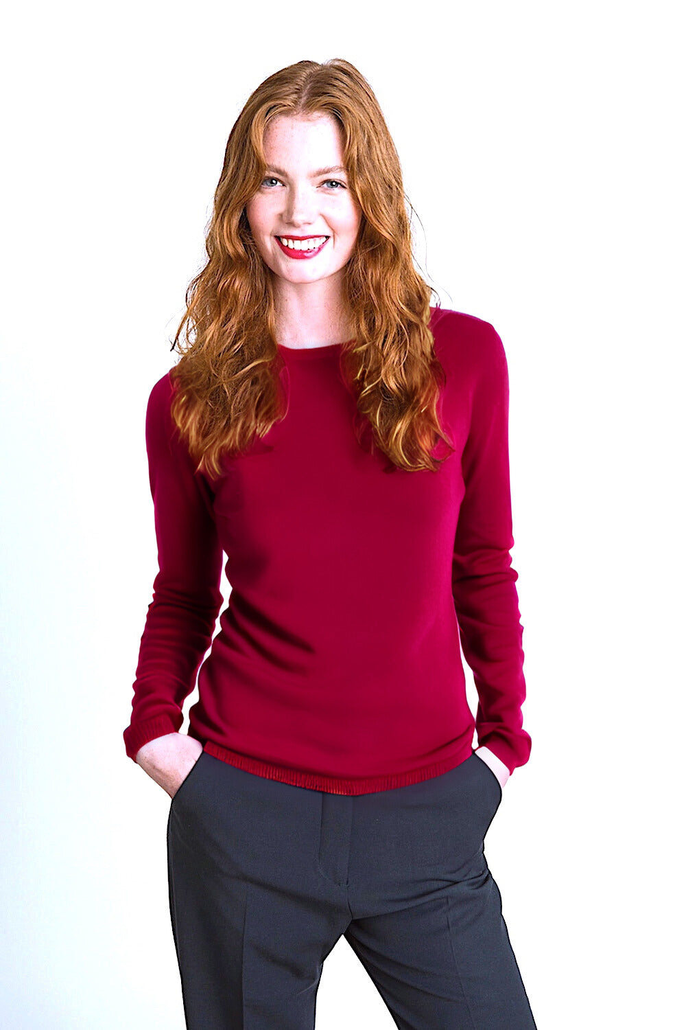 PULL CACHEMIRE COL ROND PLUM 60034 PLUM