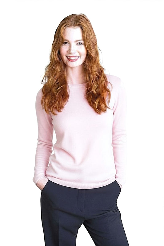 PULL CACHEMIRE COL ROND POWDER PINK 22015 POWDER PINK