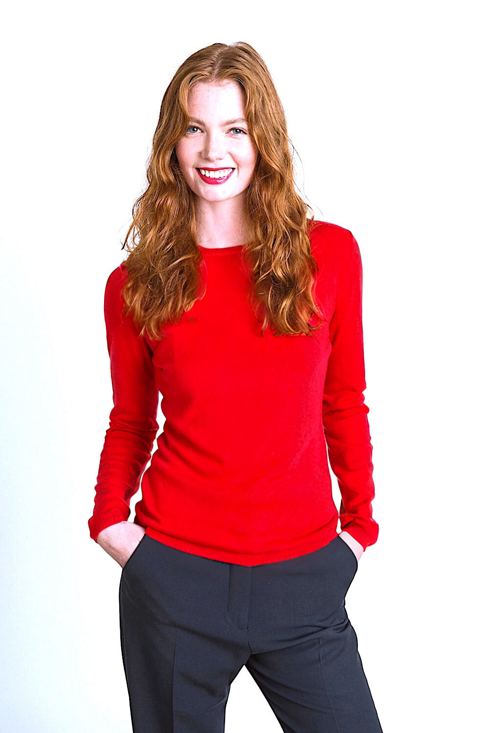 PULL CACHEMIRE COL ROND RED 21351 RED