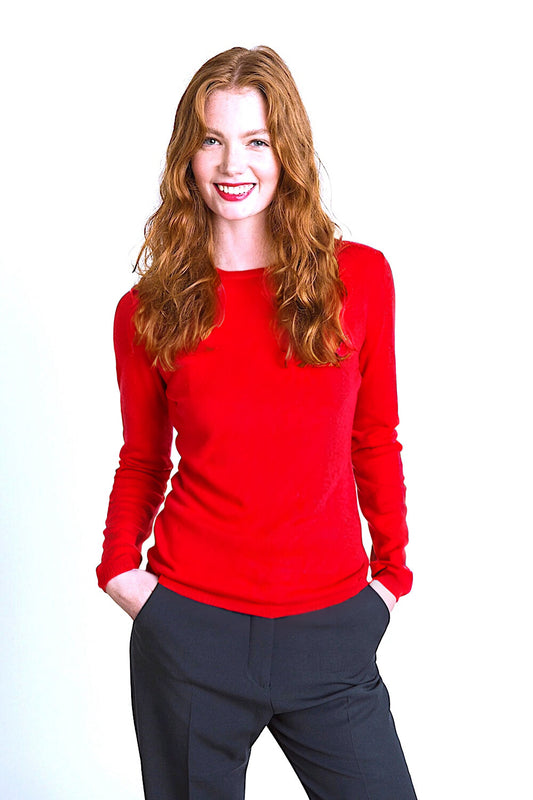PULL CACHEMIRE COL ROND RED 21351 RED