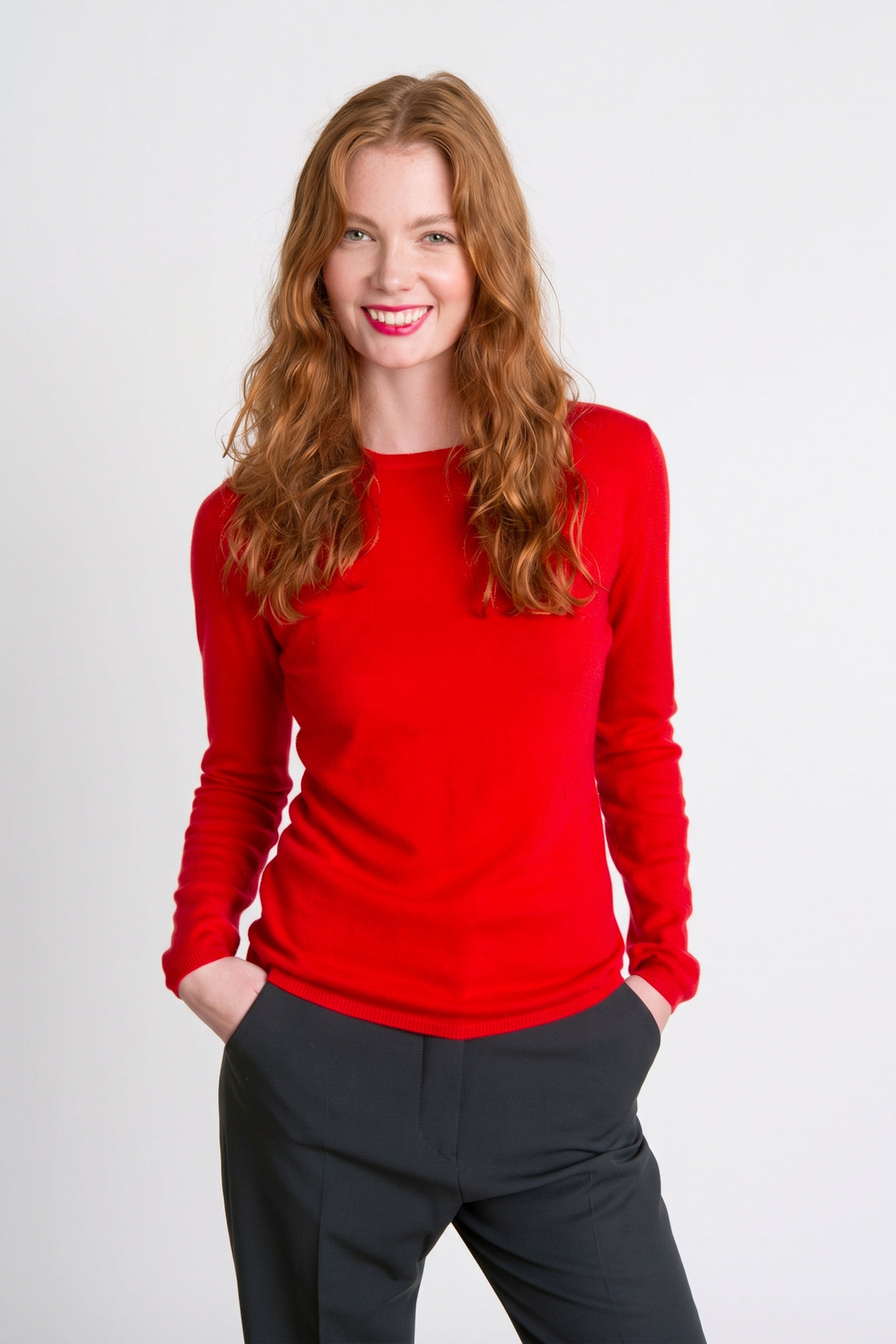PULL CACHEMIRE COL ROND RED S171 RED