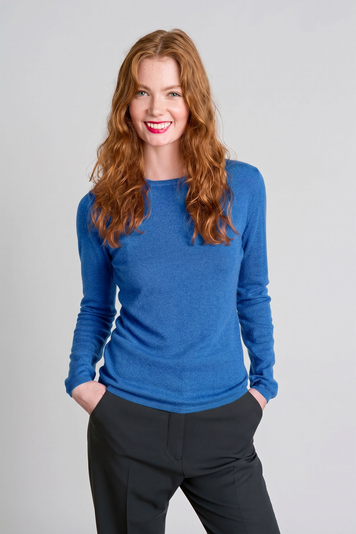 PULL CACHEMIRE COL ROND ROYAL BLUE M627 ROYAL BLUE