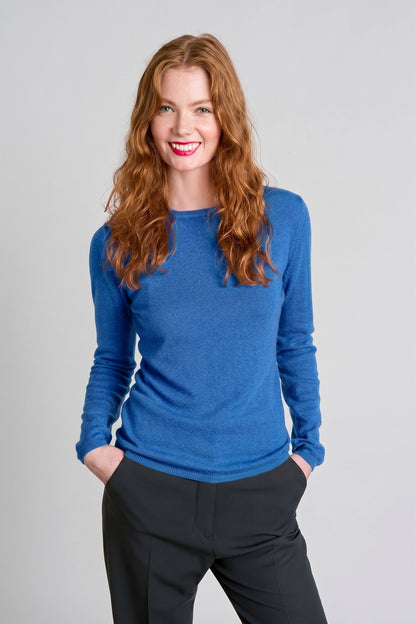 PULL CACHEMIRE COL ROND ROYAL BLUE M627 ROYAL BLUE