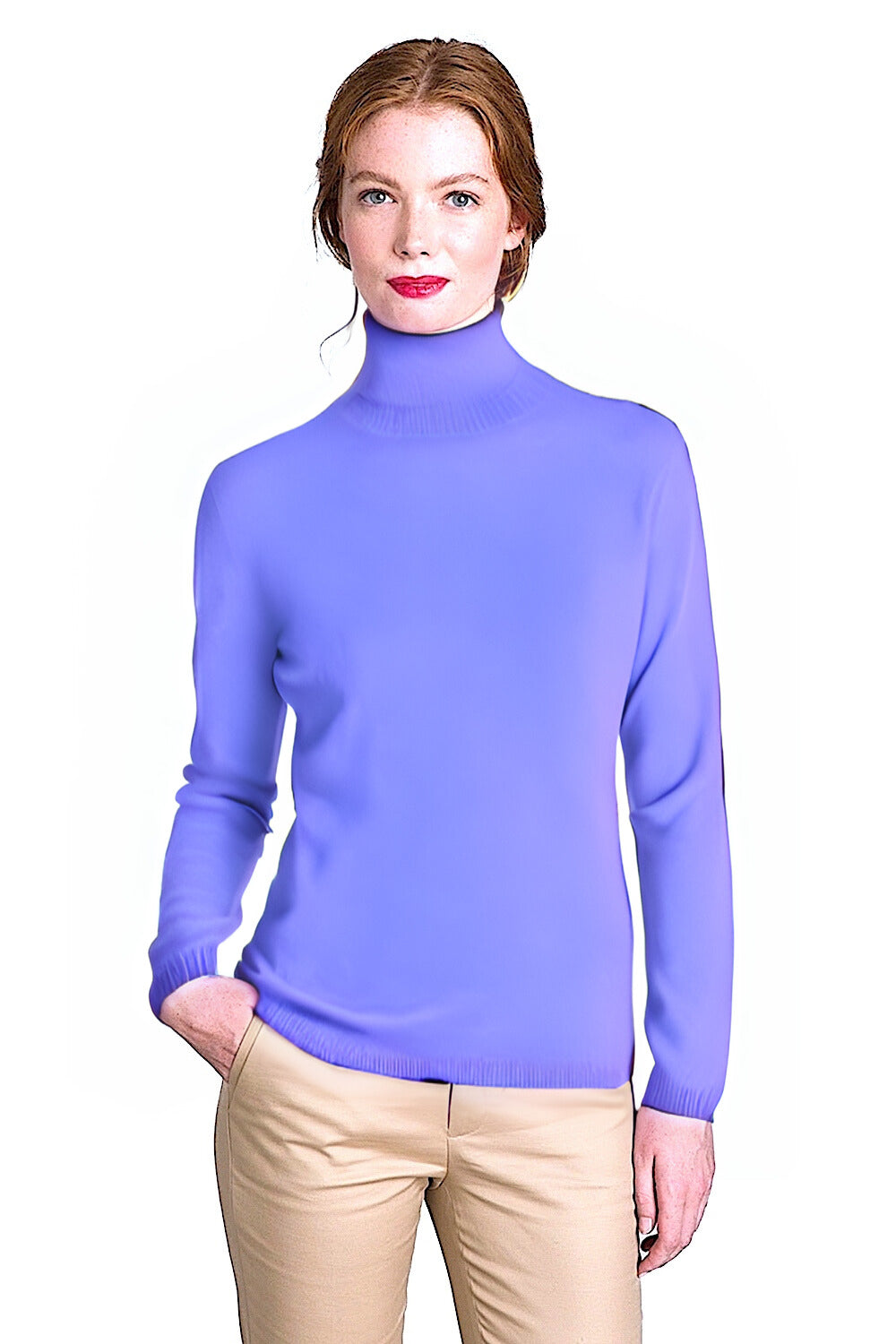 PULL CACHEMIRE COL ROULÉ LAVENDER BLUE 22570 LAVENDER BLUE