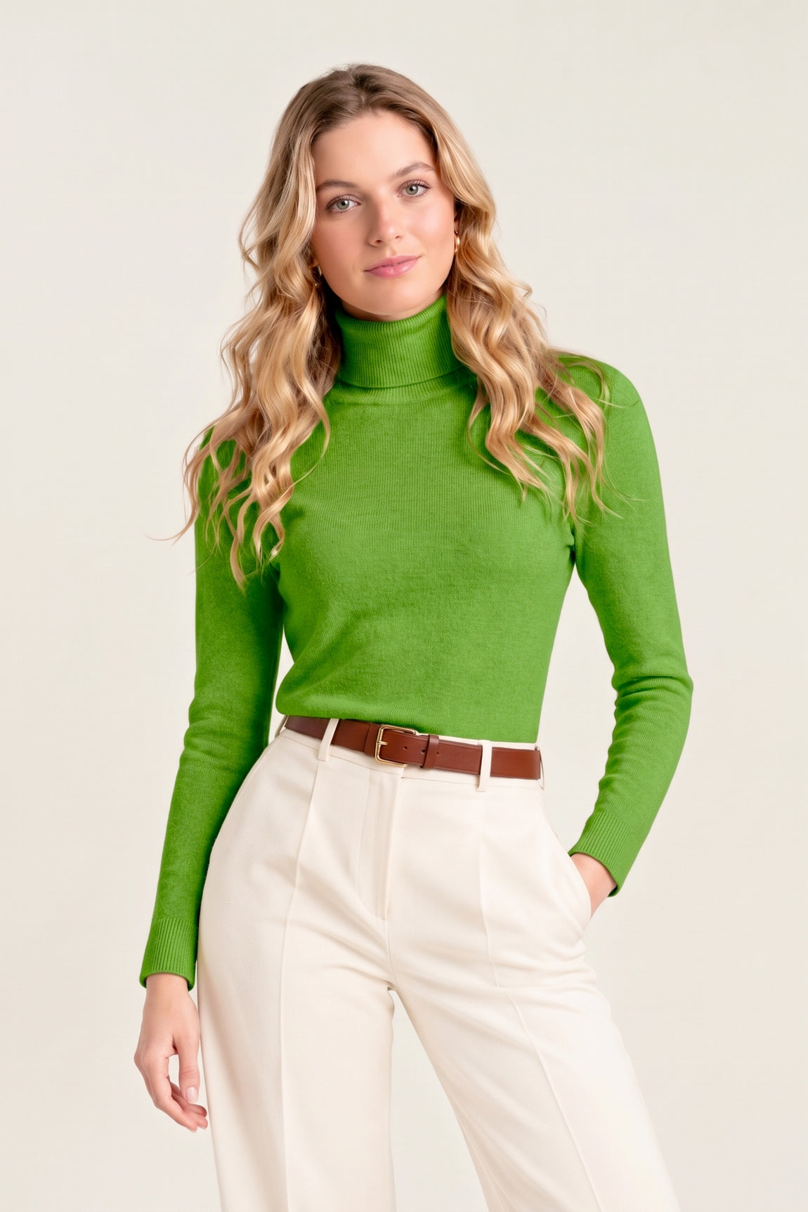 PULL CACHEMIRE COL ROULÉ MEADOW GREEN 22350 MEADOW GREEN