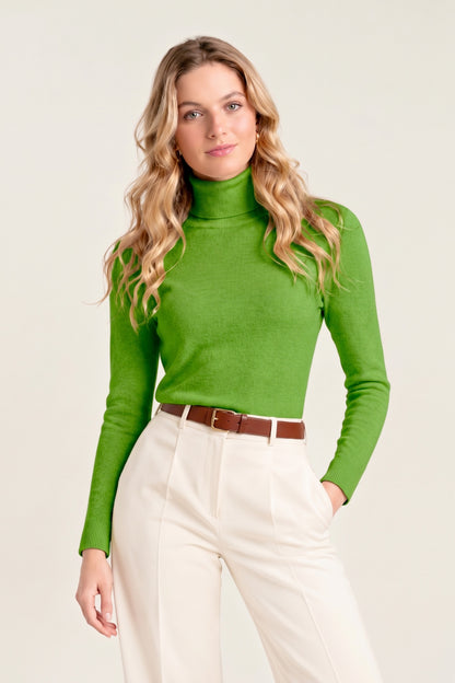 PULL CACHEMIRE COL ROULÉ MEADOW GREEN 22350 MEADOW GREEN