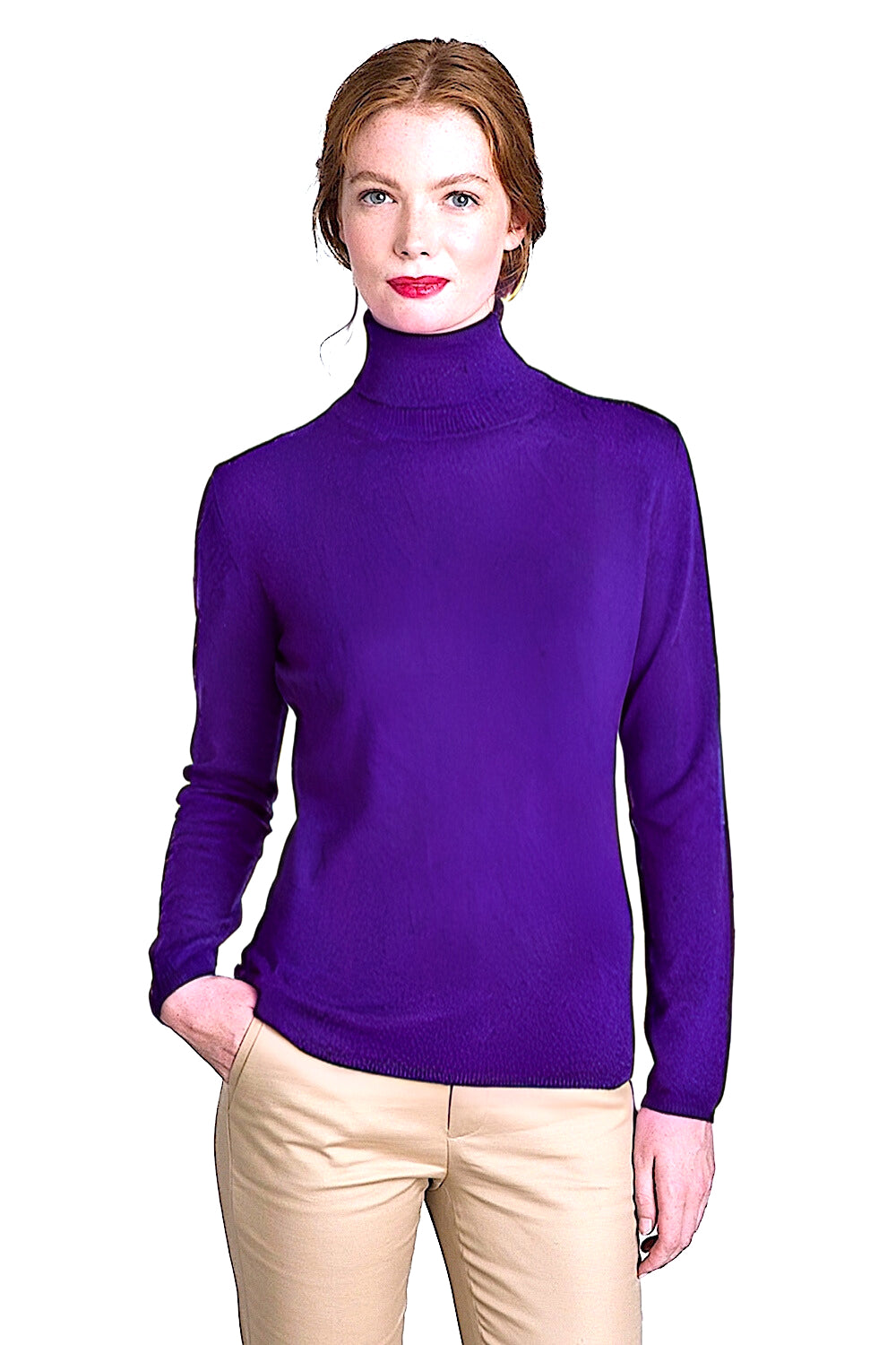 PULL CACHEMIRE COL ROULÉ PURPLE 20327 PURPLE
