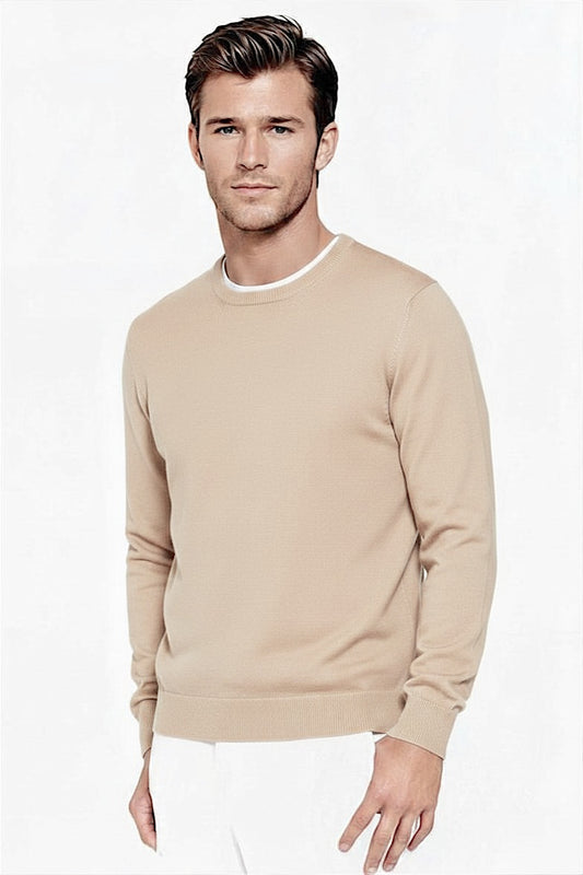 PULL CACHEMIRE RAS DE COU BEIGE LT BEIGE