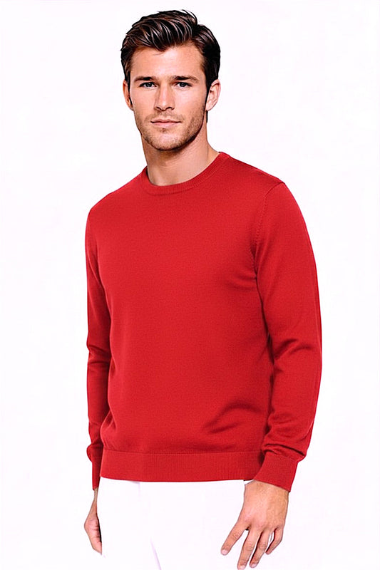 PULL CACHEMIRE RAS DE COU CORAL RED 52465 CORAL RED