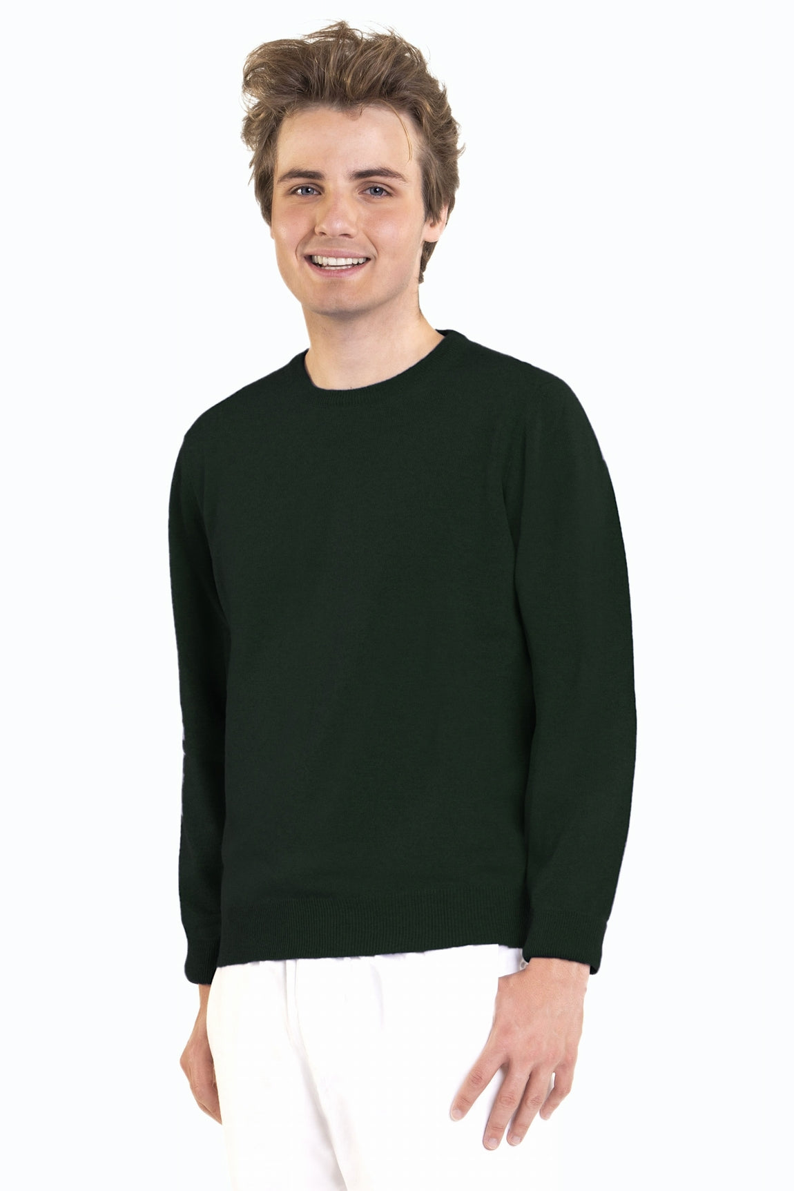 PULL CACHEMIRE RAS DE COU DK GREEN 20619 DK GREEN
