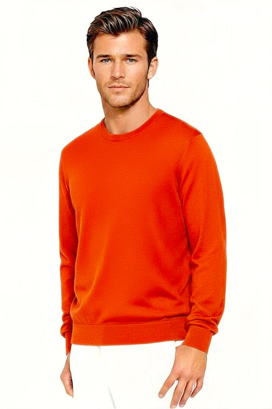 PULL CACHEMIRE RAS DE COU DK ORANGE 21742 DK ORANGE