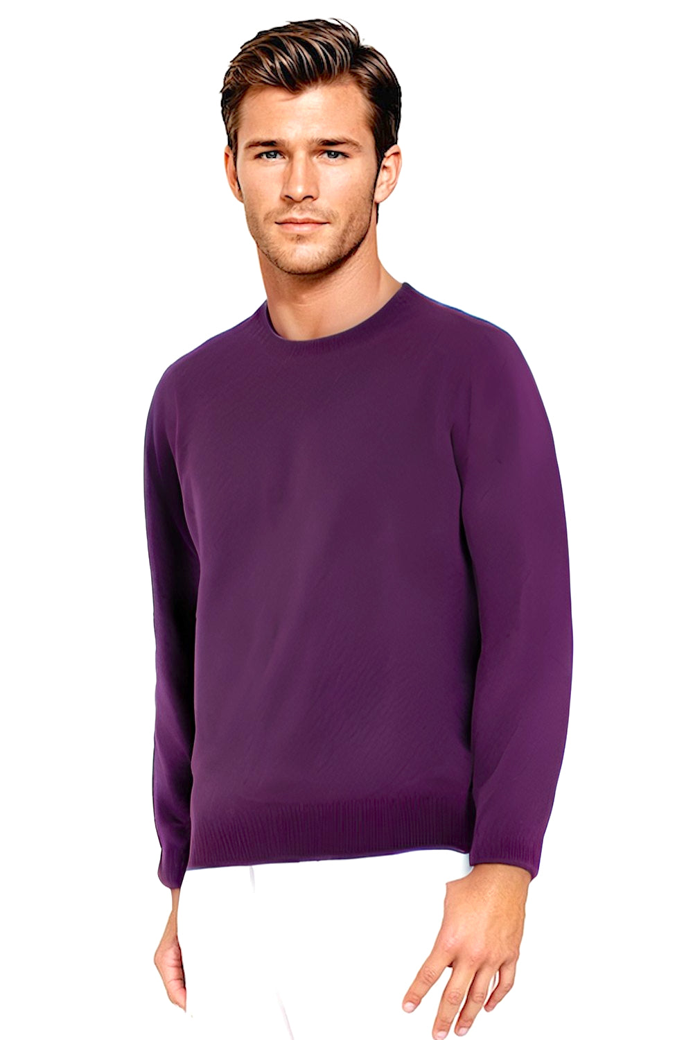 PULL CACHEMIRE RAS DE COU DK ORCHID 21219 DK ORCHID