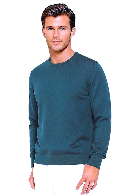 PULL CACHEMIRE RAS DE COU DK TURQ. 53880 DK TURQ.