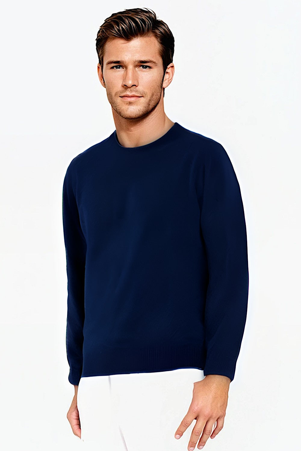 PULL CACHEMIRE RAS DE COU LT BLUE