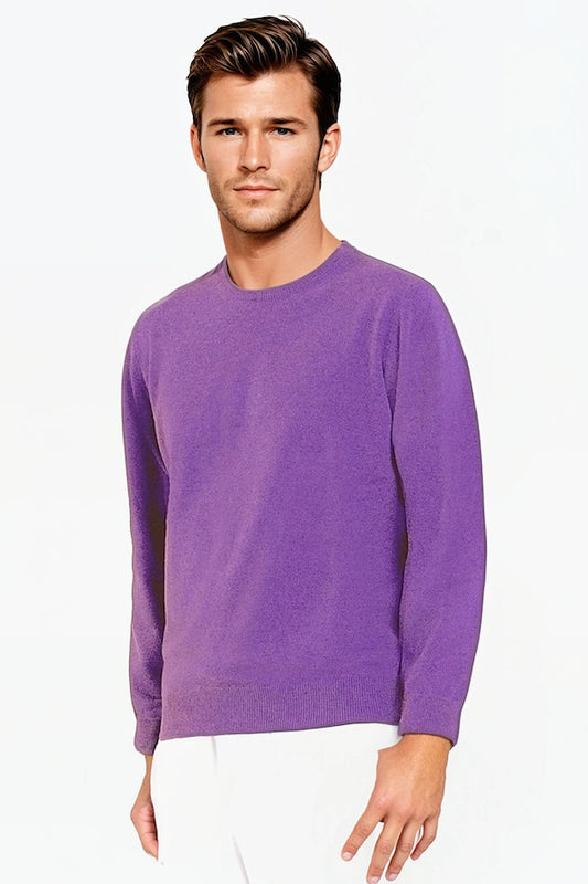 PULL CACHEMIRE RAS DE COU PURPLE