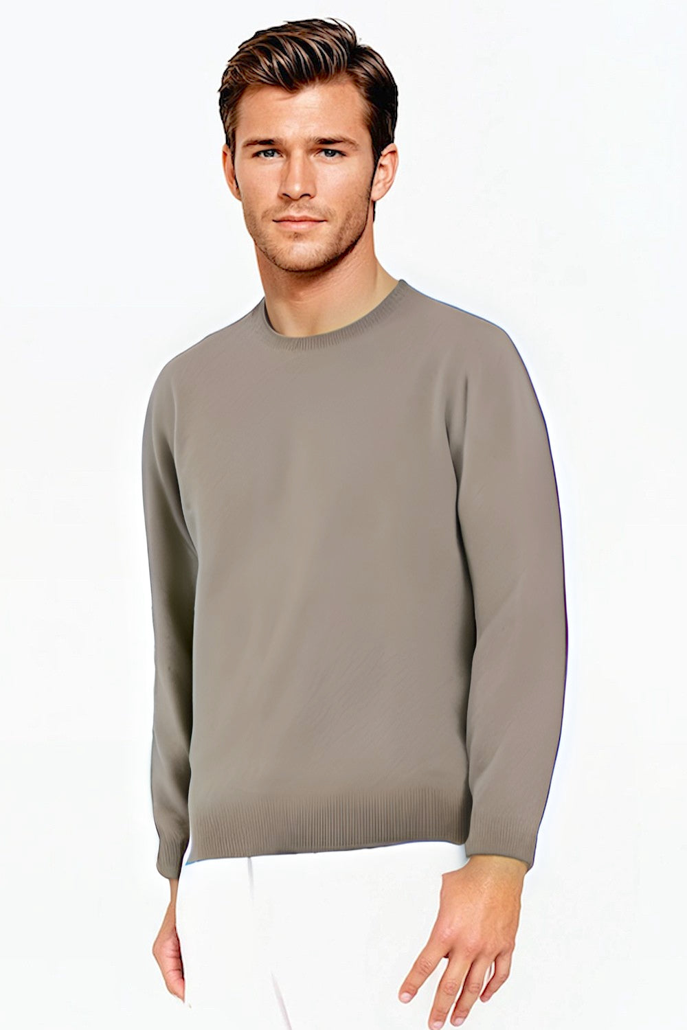 PULL CACHEMIRE RAS DE COU TAUPE 20477 TAUPE