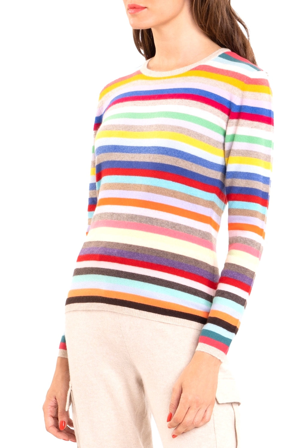PULL CACHEMIRE RAYURES MULTIC. BLACK