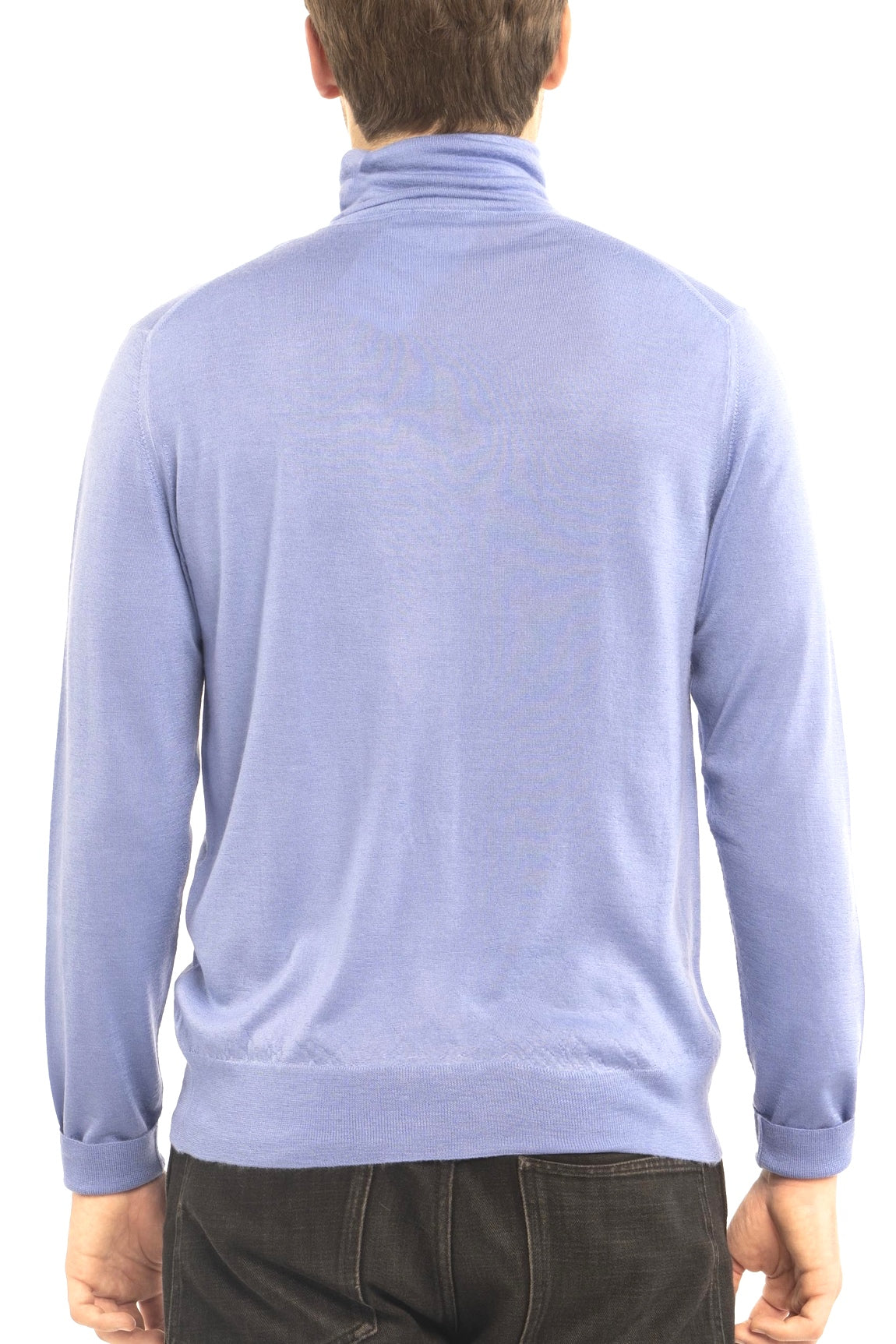 PULL CACHEMIRE-SOIE COL ROULE DK GREY