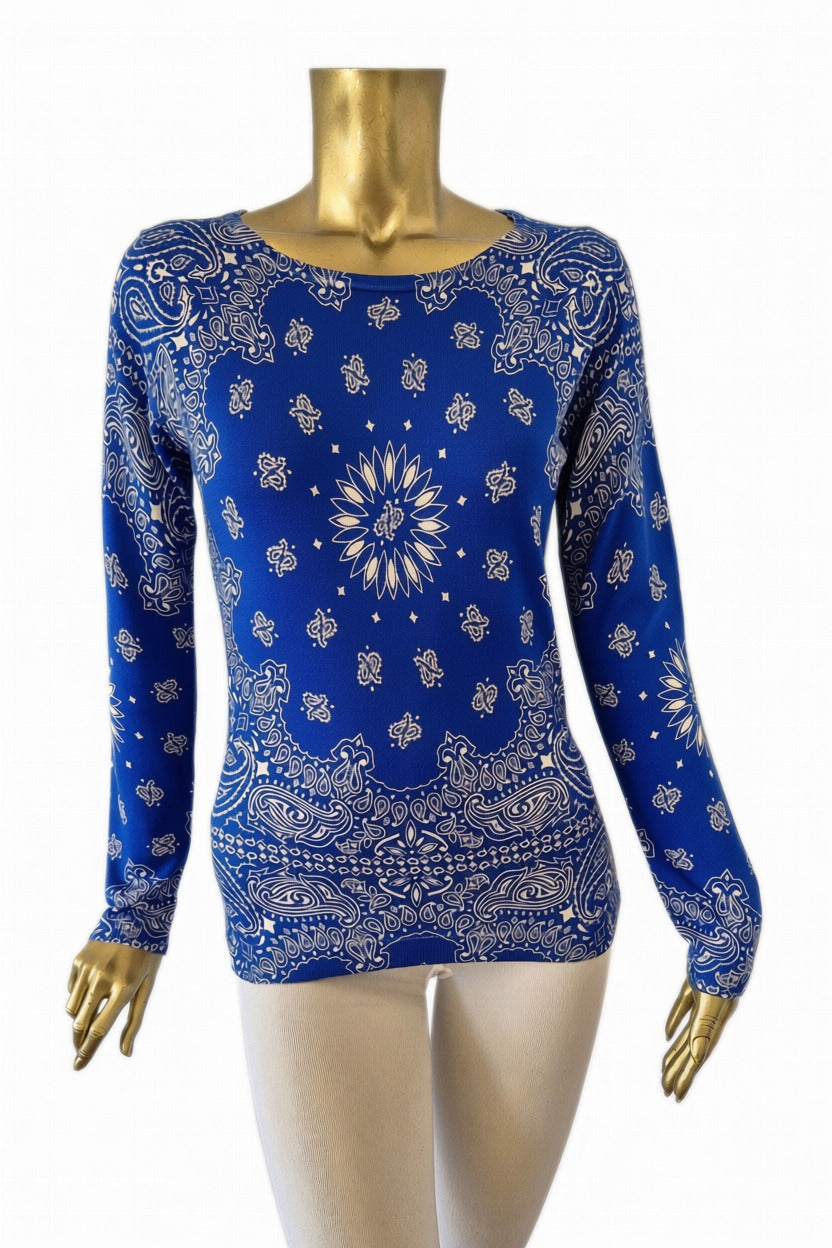 PULL CACHEMIRE-SOIE IMPRIME ROYAL 55363 ROYAL