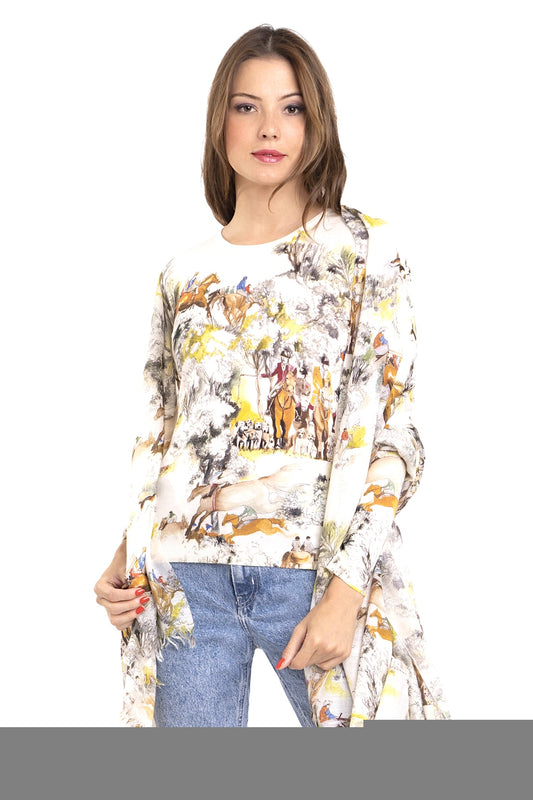 PULL CACHEMIRE-SOIE IMPRIMÉ VAR. 1