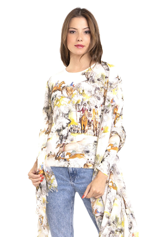 PULL CACHEMIRE-SOIE IMPRIMÉ VAR. 1