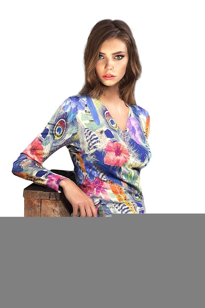 PULL CACHEMIRE-SOIE IMPRIME VAR. 1