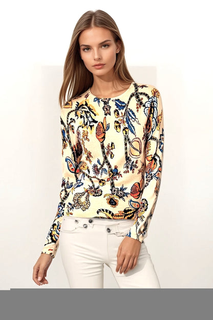 PULL CACHEMIRE-SOIE IMPRIME VAR.1