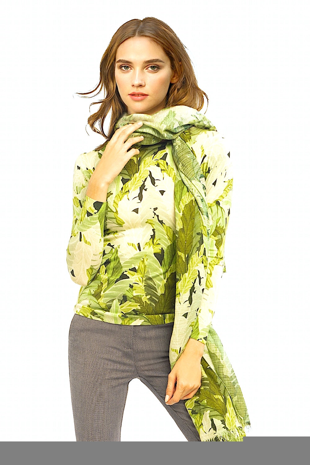 PULL CACHEMIRE-SOIE IMPRIMÉ VAR.1