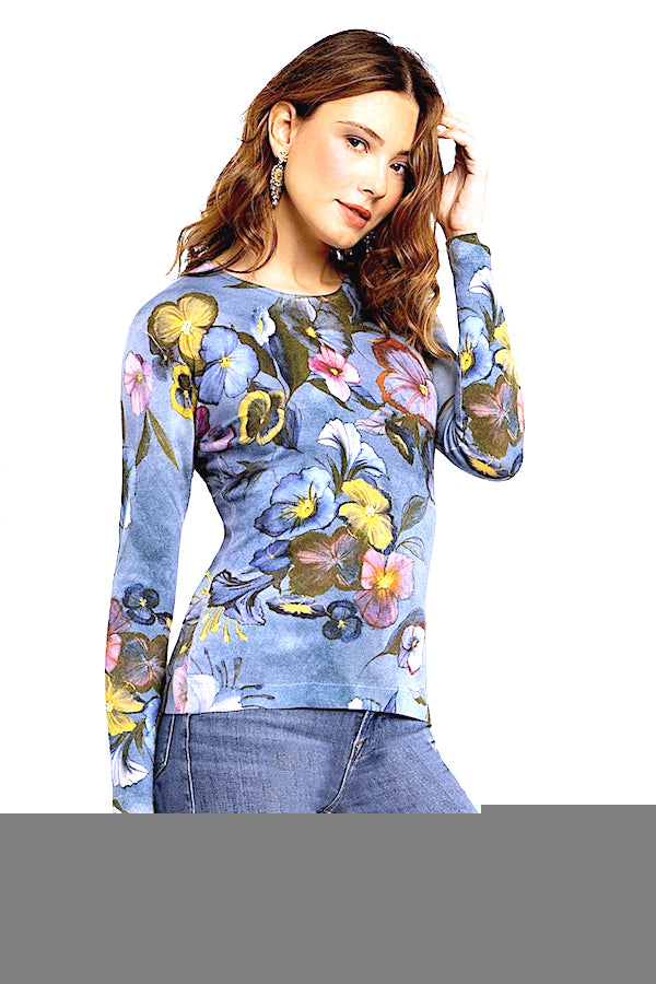 PULL CACHEMIRE-SOIE IMPRIMÉ VAR.1