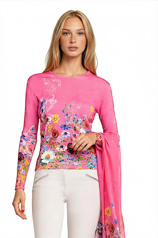 PULL CACHEMIRE-SOIE IMPRIMÉ VAR.1