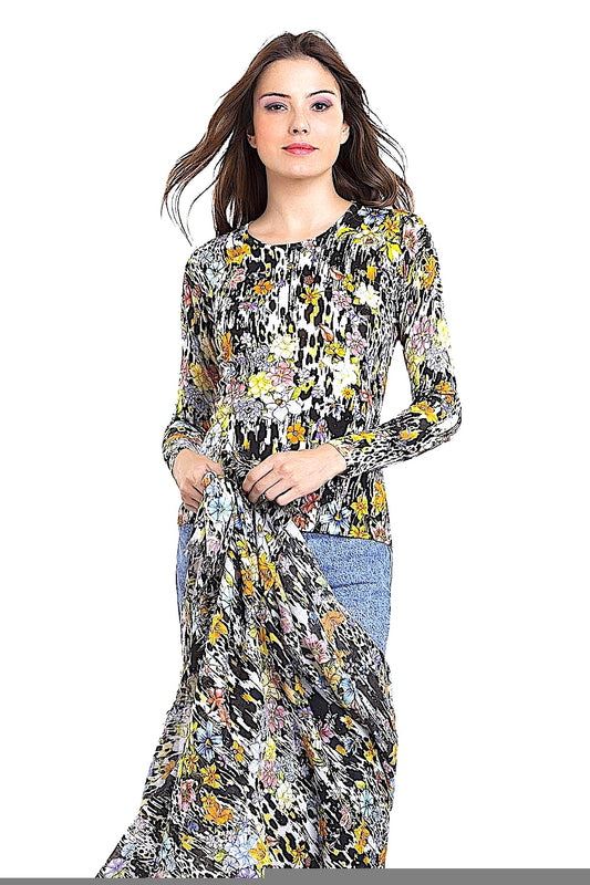 PULL CACHEMIRE-SOIE IMPRIMÉ VAR. 1